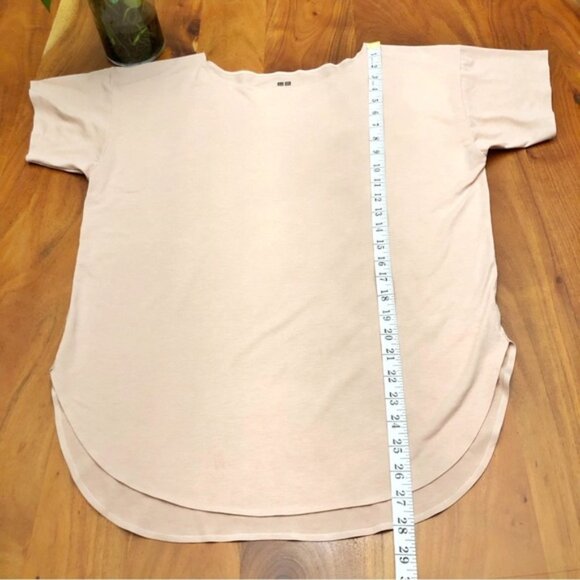 UNIQLO AIRISM Pastel Pink Casual Relaxed Fit Oversized Short Sleeves T Shirt Tee - Picture 8 of 11